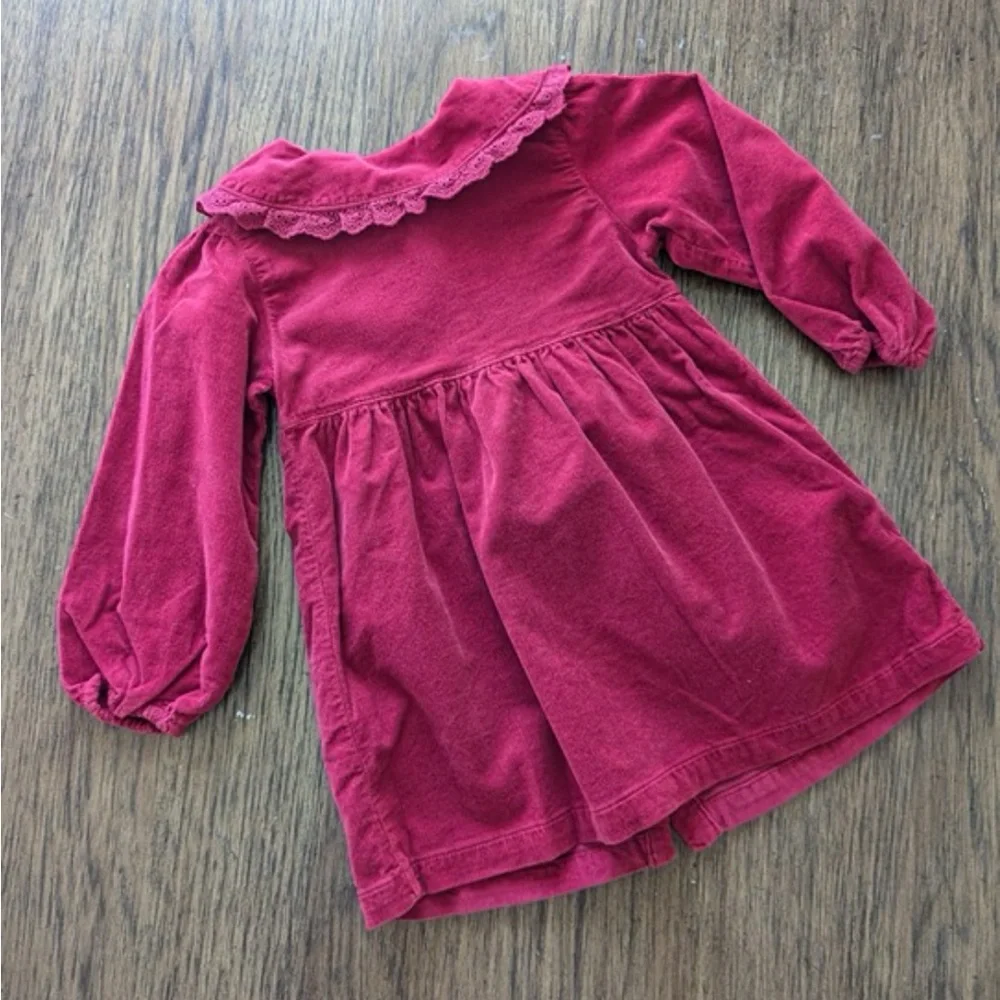Zara red corduroy holiday Christmas dress 3/4y - Picture 3 of 6